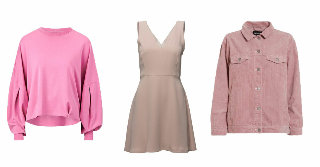 Klänningar, toppar, blusar och jackor i rosa.