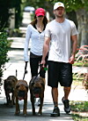 Justin Timberlake och Jessica Biel på hundpromenad.