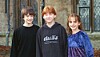 Daniel Radcliffe, Rupert Grint och Emma Watson 2001.