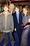 Rupert Grint, Daniel Radcliffe, J K Rowling och Emma Watson.