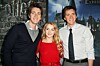 James Phelps, Oliver Phelps och Evanna Lynch år 2011.