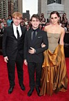 Rupert Grint, Daniel Radcliffe och Emma Watson.