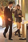 Kaia Gerber och Jacob Elordi på väg hem i natten, från ett halloweenfirande.
