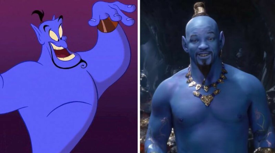 Tecknade Anden från Aladdin vs den otecknade. Anden från Aladdin