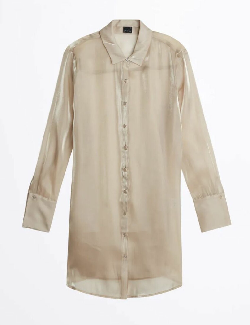 Beige skjorta i lång modell från Gina tricot