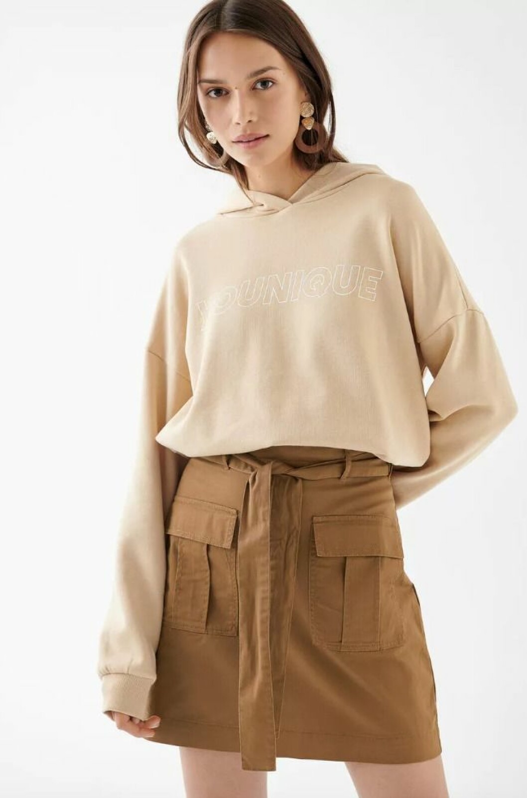 Beige utility-kjol för dam till 2019