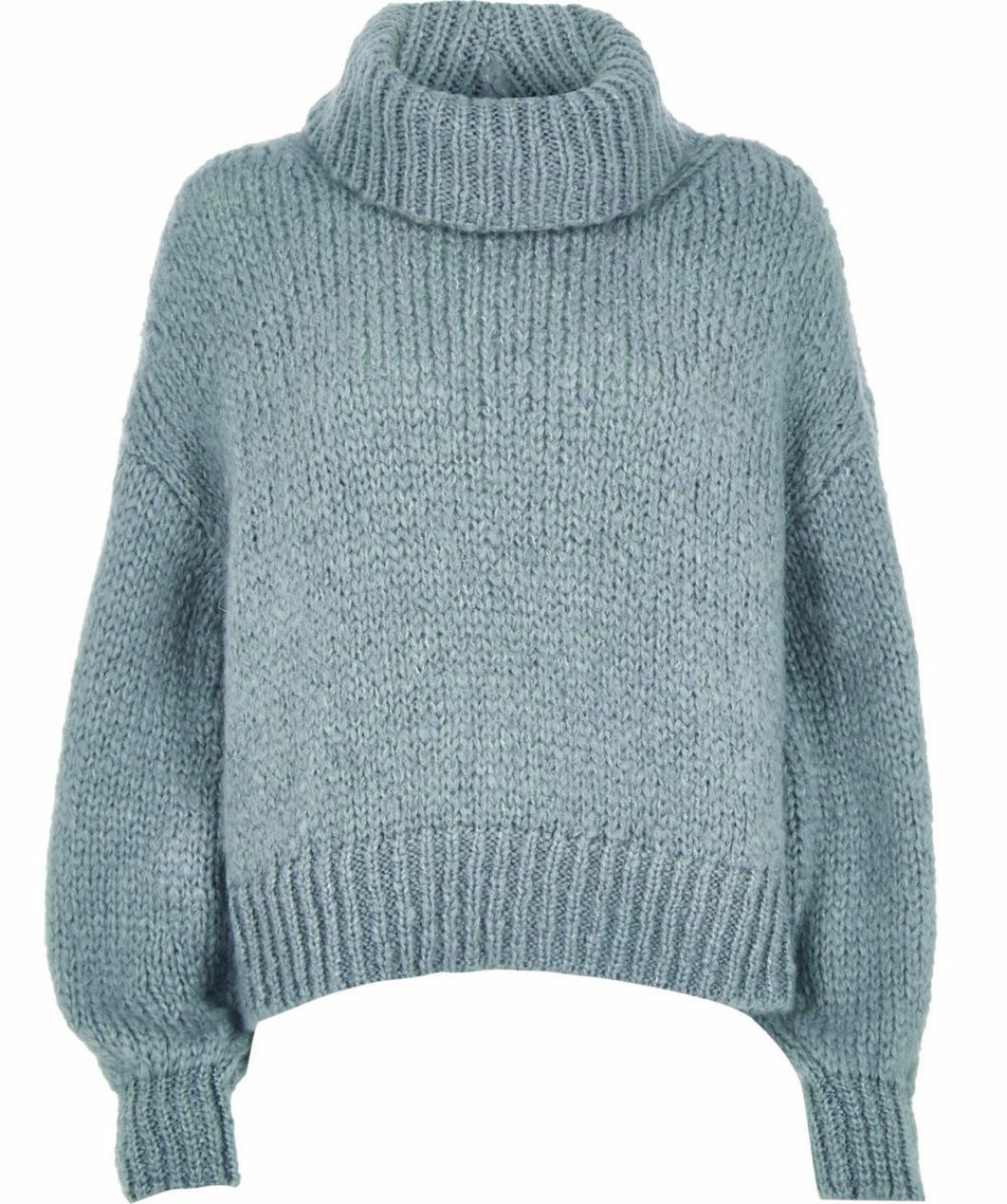Blå stickad polotröja