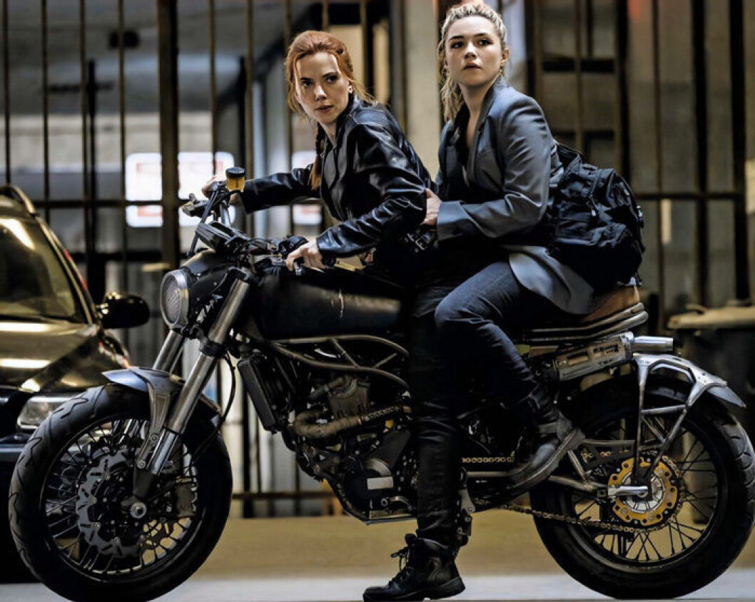 <em>Black Widow</em> kan du se på bio från den 28 oktober. En bild från Marvel-filmen Black Widow med Scarlett Johansson.