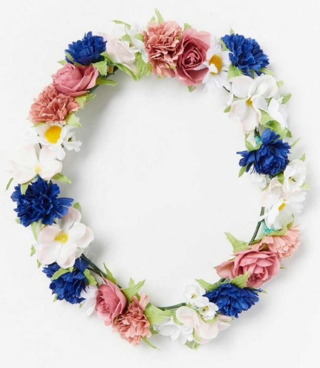 blomsterkrans med tygblommor som du kan köpa på Lindex