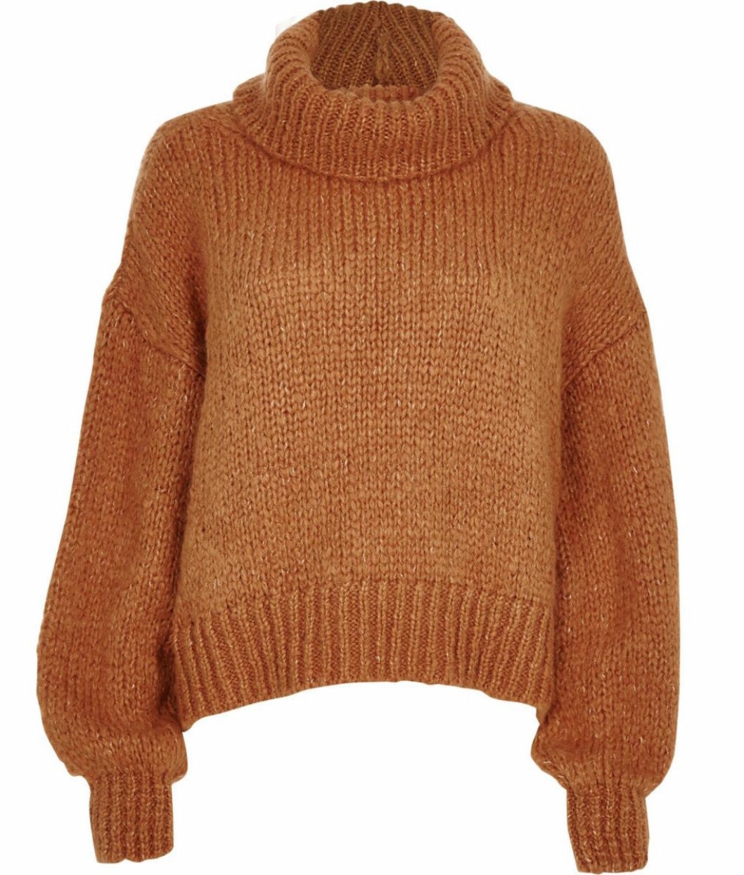 Brun stickad polotröja