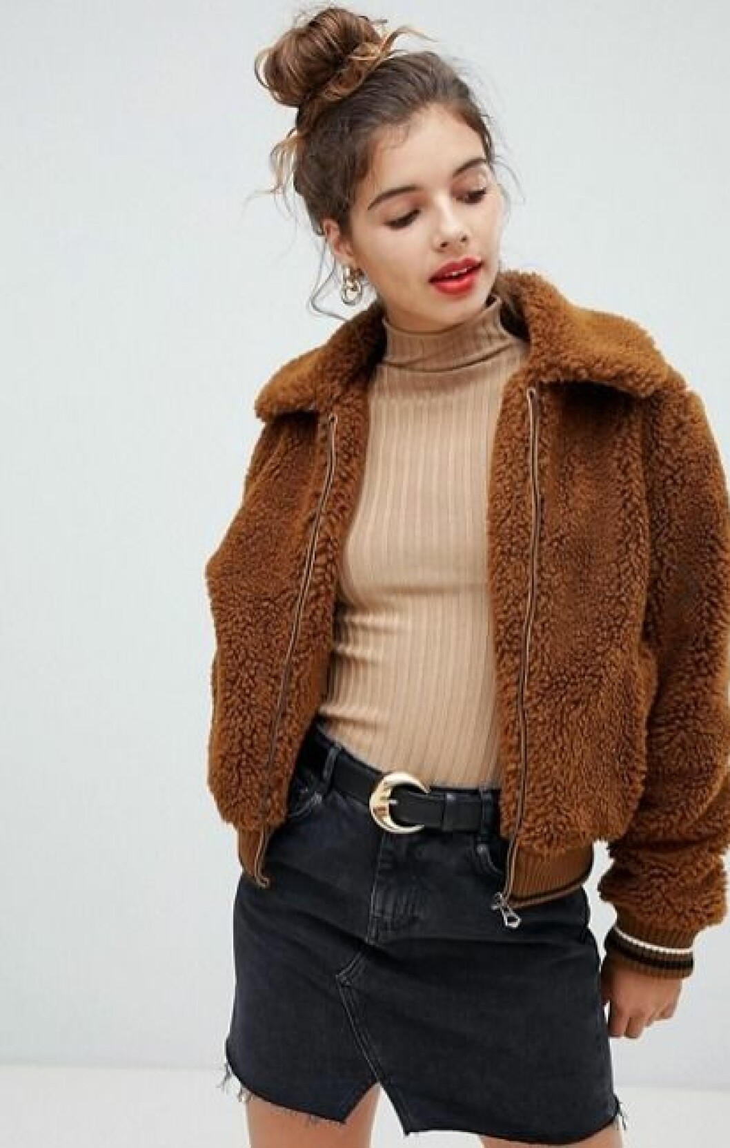 Brun teddyjacka