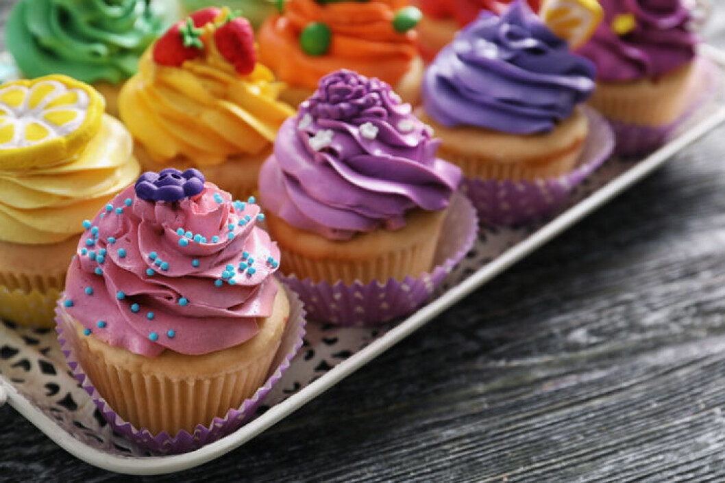 Konstnärliga cupcakes är fiskens favorit. Konstnärliga cupcakes är fiskens favorit.