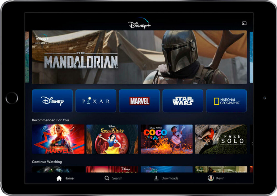 Så ska Disneys nya streamingtjänst Disney+ se ut. Foto: Disney Disneys nya streamingtjänst Disney+.