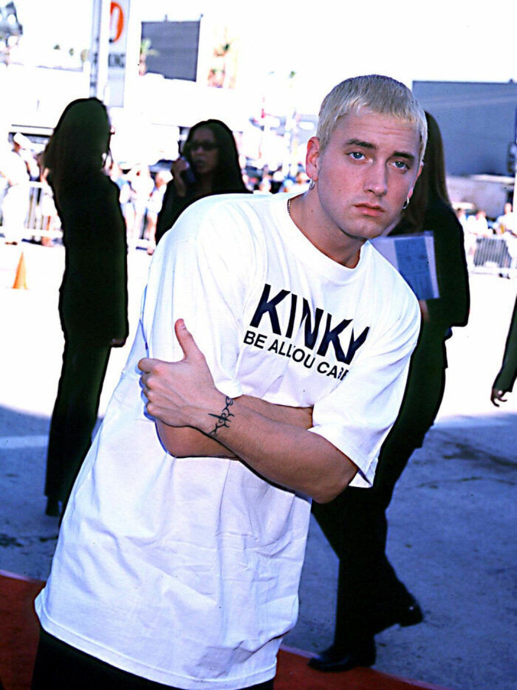En bild på rapparen Eminem 1990. 