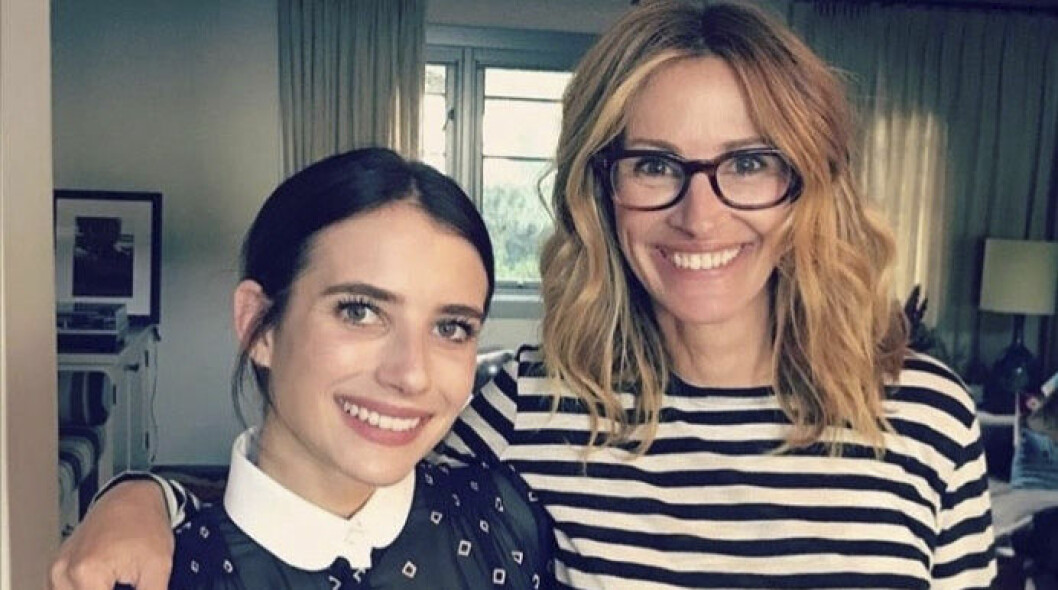 Emma Roberts med sin faster Julia Roberts. Emma och Julia Roberts