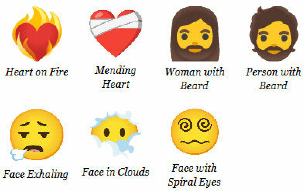 Brinnande hjärtan och snurriga ögon snart i din telefon! Nya Emojis 2021.