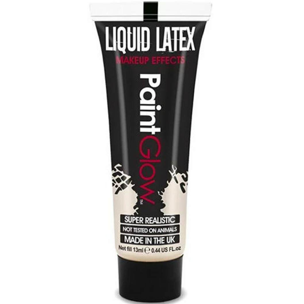 Flytande latex på tub i vit färg