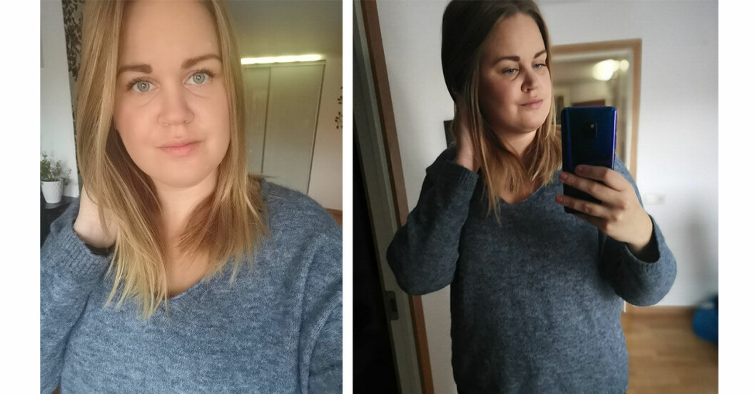 Den första bilden är tagen med den främre kameran och den andra bilden med den bakre kameran. foton-Huawei