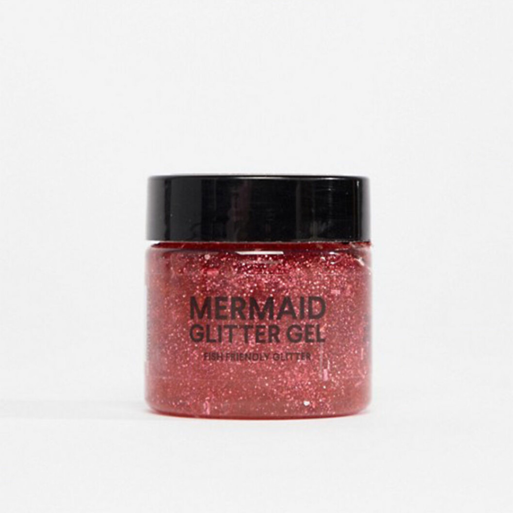 Rosa nedbrytbart glitter i gelform