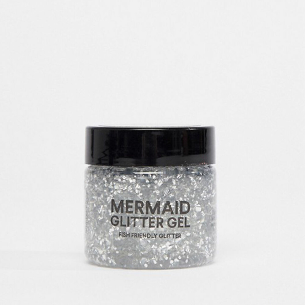 Silvrigt nedbrytbart glitter i gelform