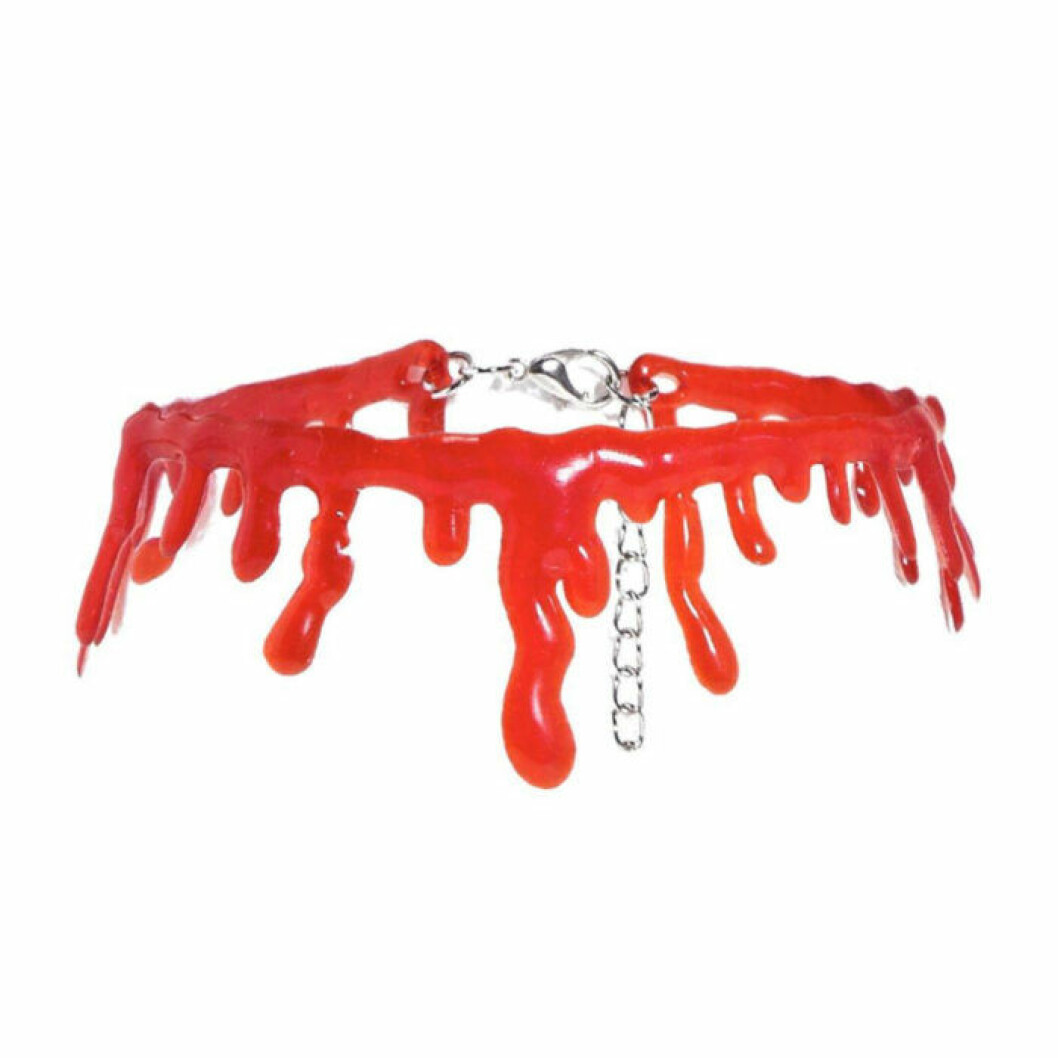 Halsband choker som ser ut som blod