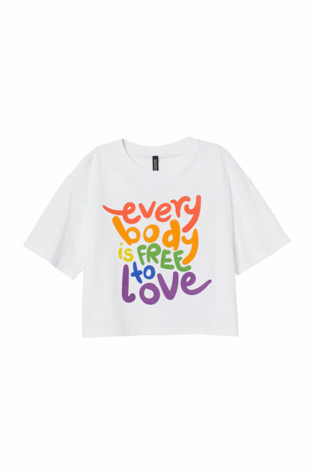 H&M:s pridekollektion 2019 – vit t-shirt med tryck