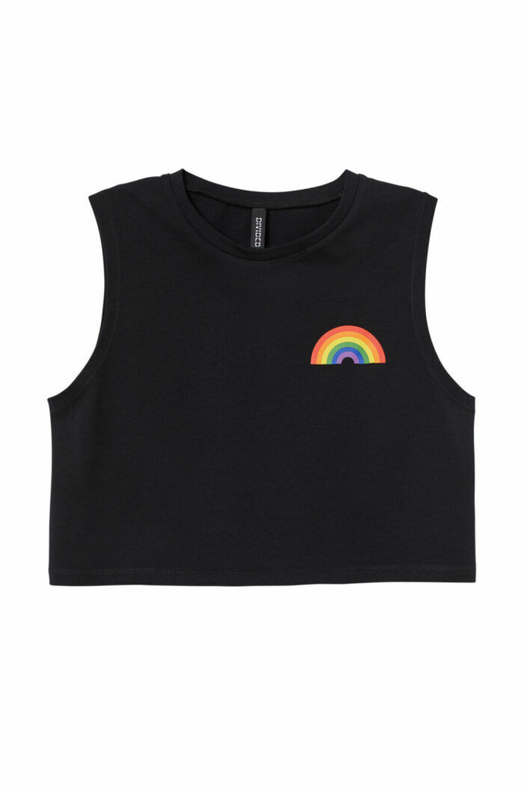 H&M:s pridekollektion 2019 – svart linne med regnbåge