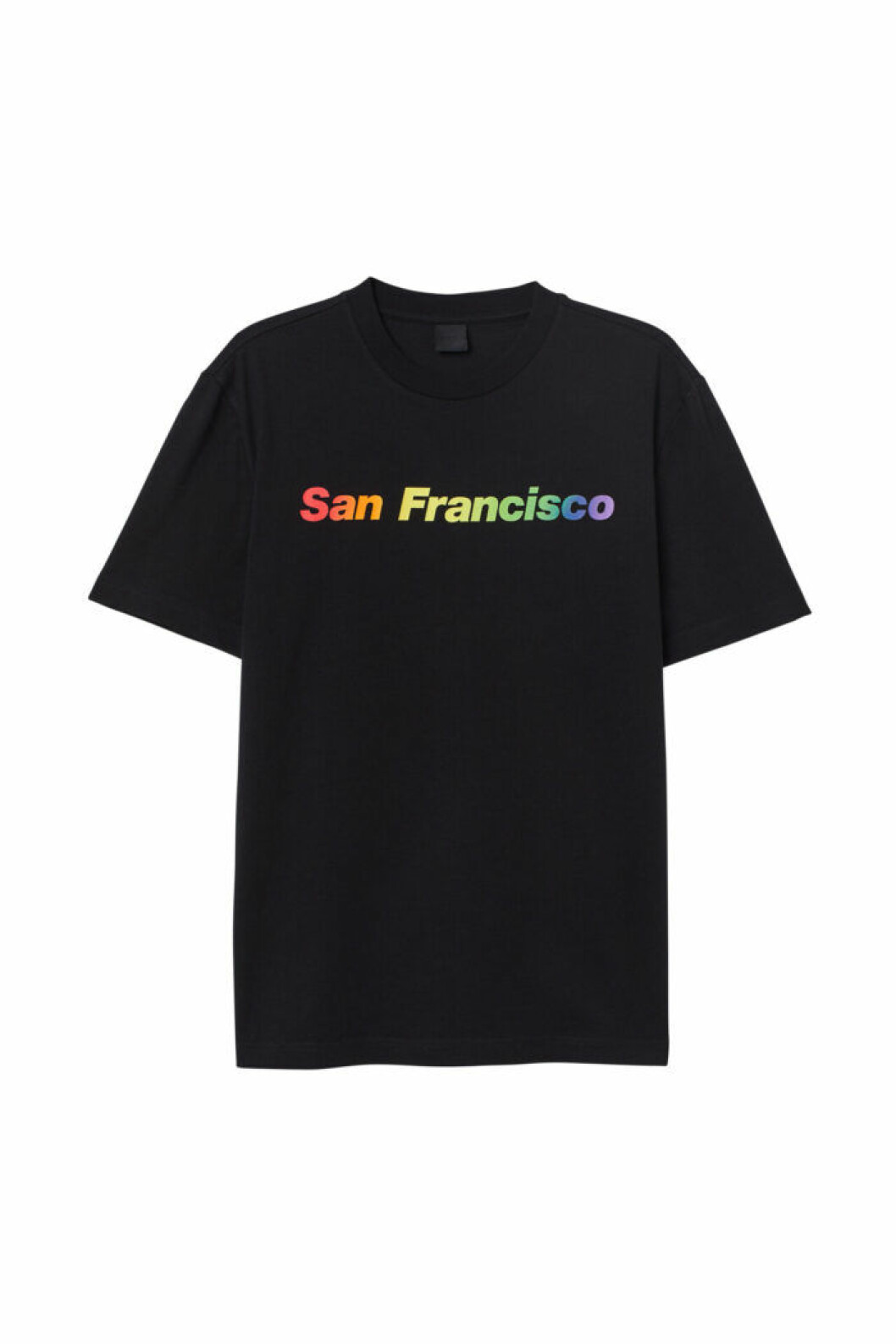 H&M släpper Pridekollektion för 2019 – svart t-shirt med texten San Francisco