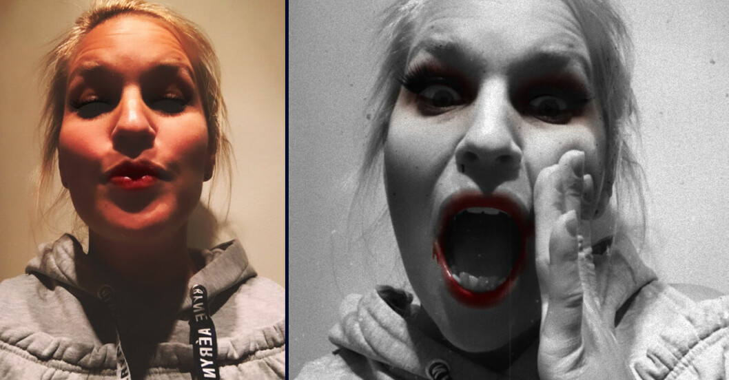 FRIDAS chefredaktör Jennie Sandberg testade nya filtret. Instagram har ett nytt halloweenfilter