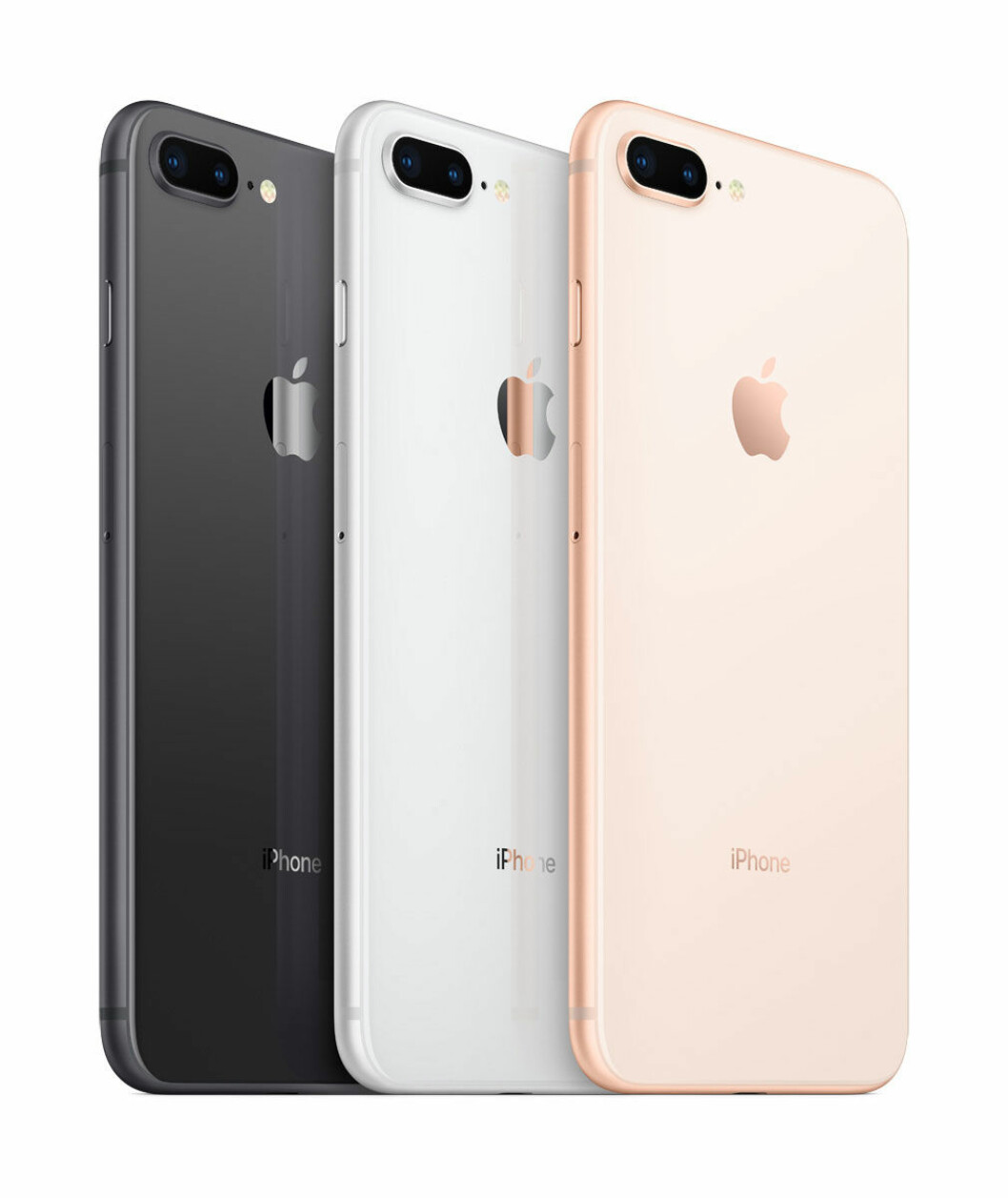 iPhone 8 och iPhone 8 plus finns i tre olika färger.