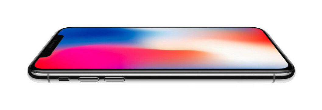 iPhone X har ingen hemknapp och skärmen är över hela ytan. iphone-x-liggande