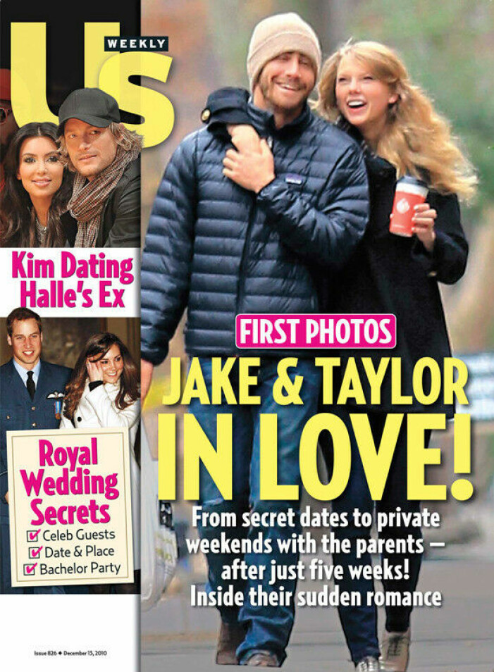 Jake och Taylor var paparazzis älsklingspar. omslag till tidningen us weekly