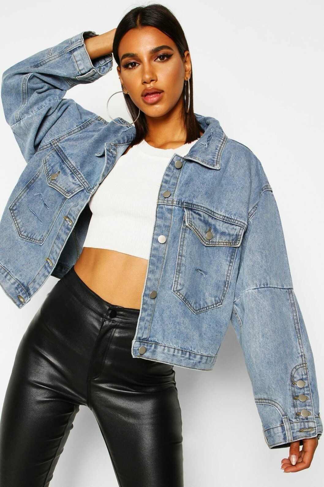 Oversize jeansjacka från Boohoo