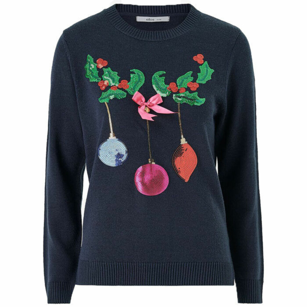 Blå jultröja med paljetter