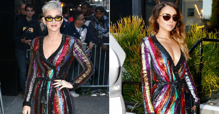 Katy Perry och Kat Graham bar likadana byxdresser.