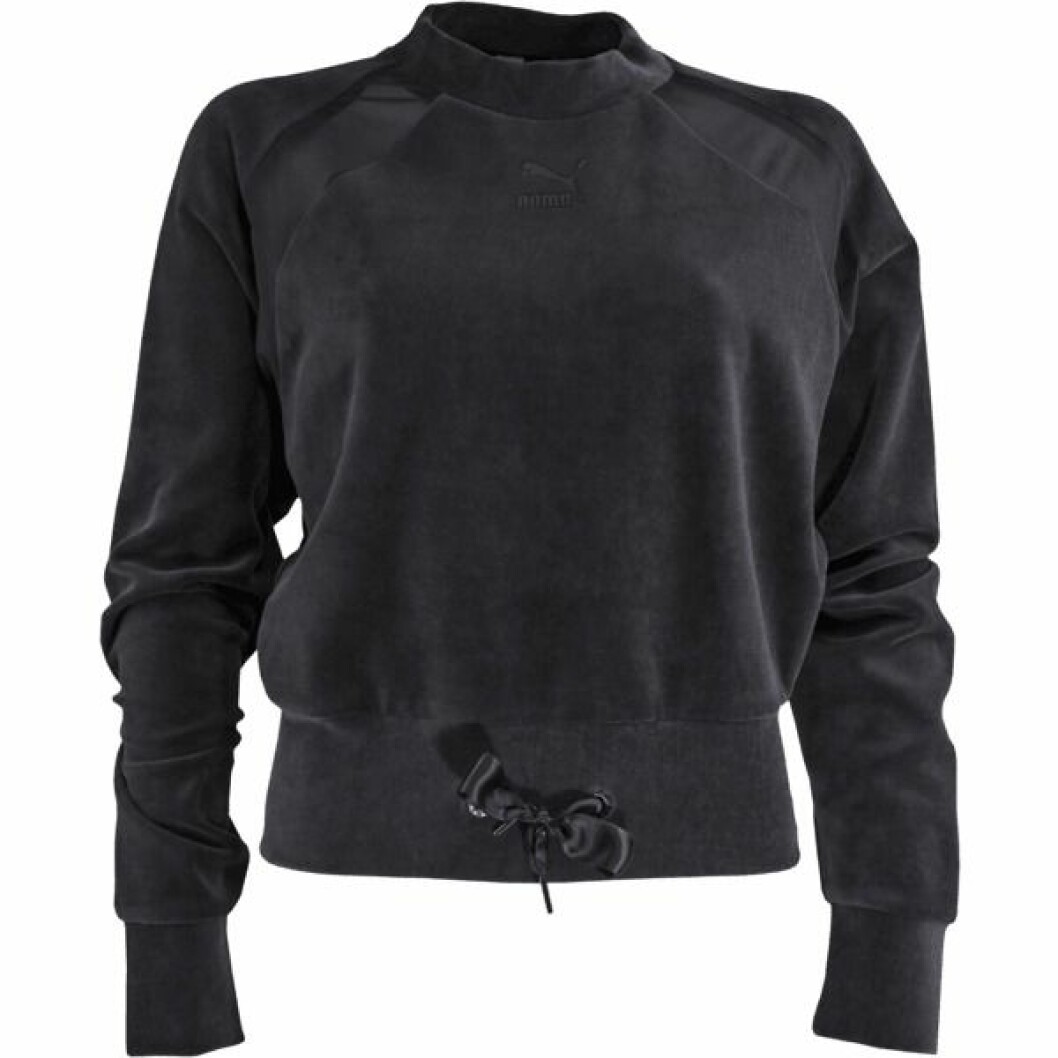 Svart hoodie i sammet