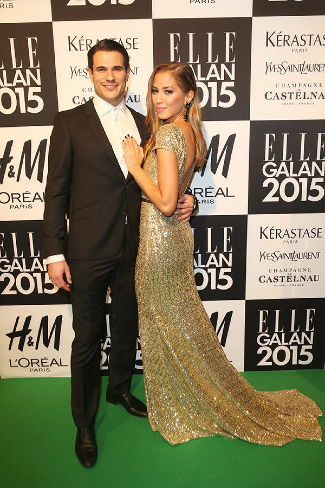 <em>Foto: Charlotte Brunzell//TT</em> En bild på Kenza Zouiten och Aleks Subosic under ELLE-galan 2015.