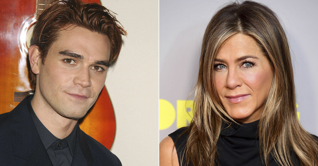 KJ Apa fick tidigt upp ögonen för Jennifer Aniston. KJ Apa och Jennifer Aniston