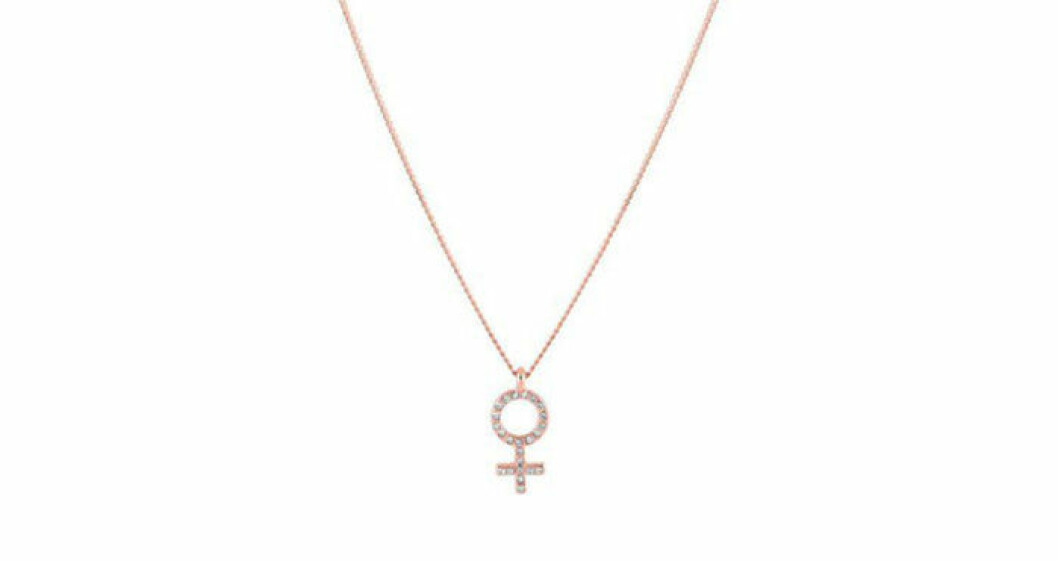 Kvinnosymbolen roséfärgat halsband