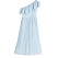 Ljusblå one shoulder-klänning