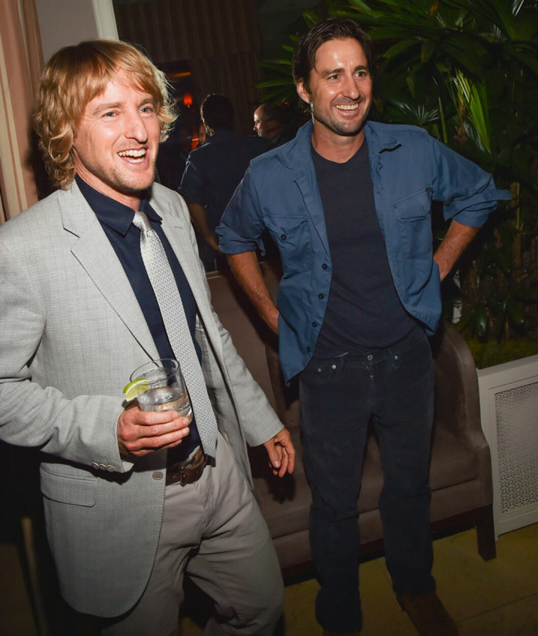 Owen och Luke Wilson på filmpremiären av <em>She’s Funny That Way</em>, 2015. En bild på Owen och Luke Wilson på filmpremiären av She's Funny That Way, 2015.