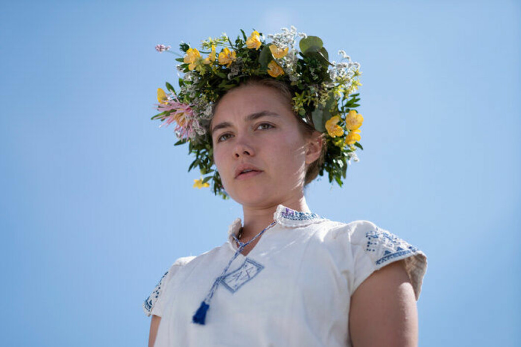 Skräckfilmen Midsommar hade biopremiär 2019. En bild från skräckfilmen Midsommar, som hade biopremiär 2019.