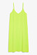 Neongrön klänning med tunna band för dam till 2019