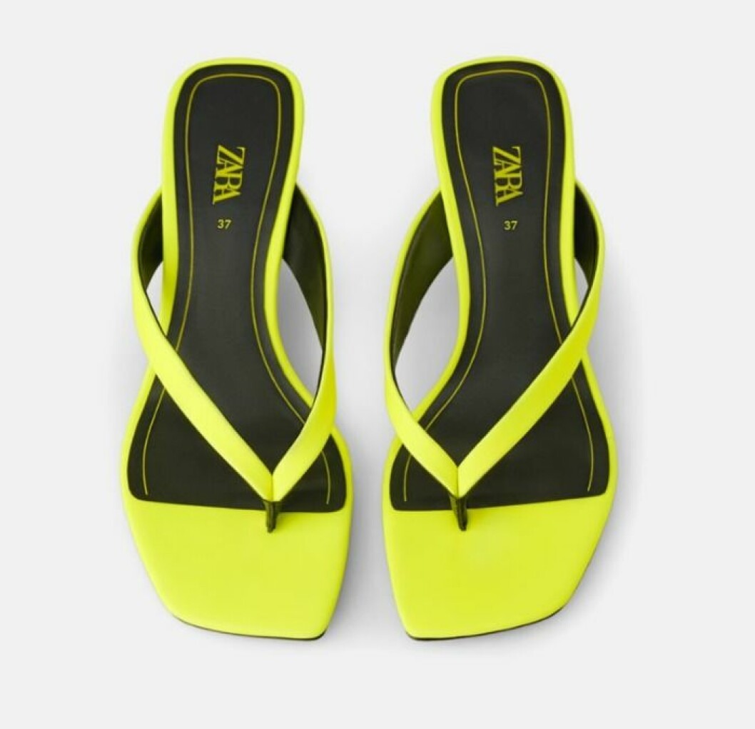 Neongula flipflops för dam till 2019