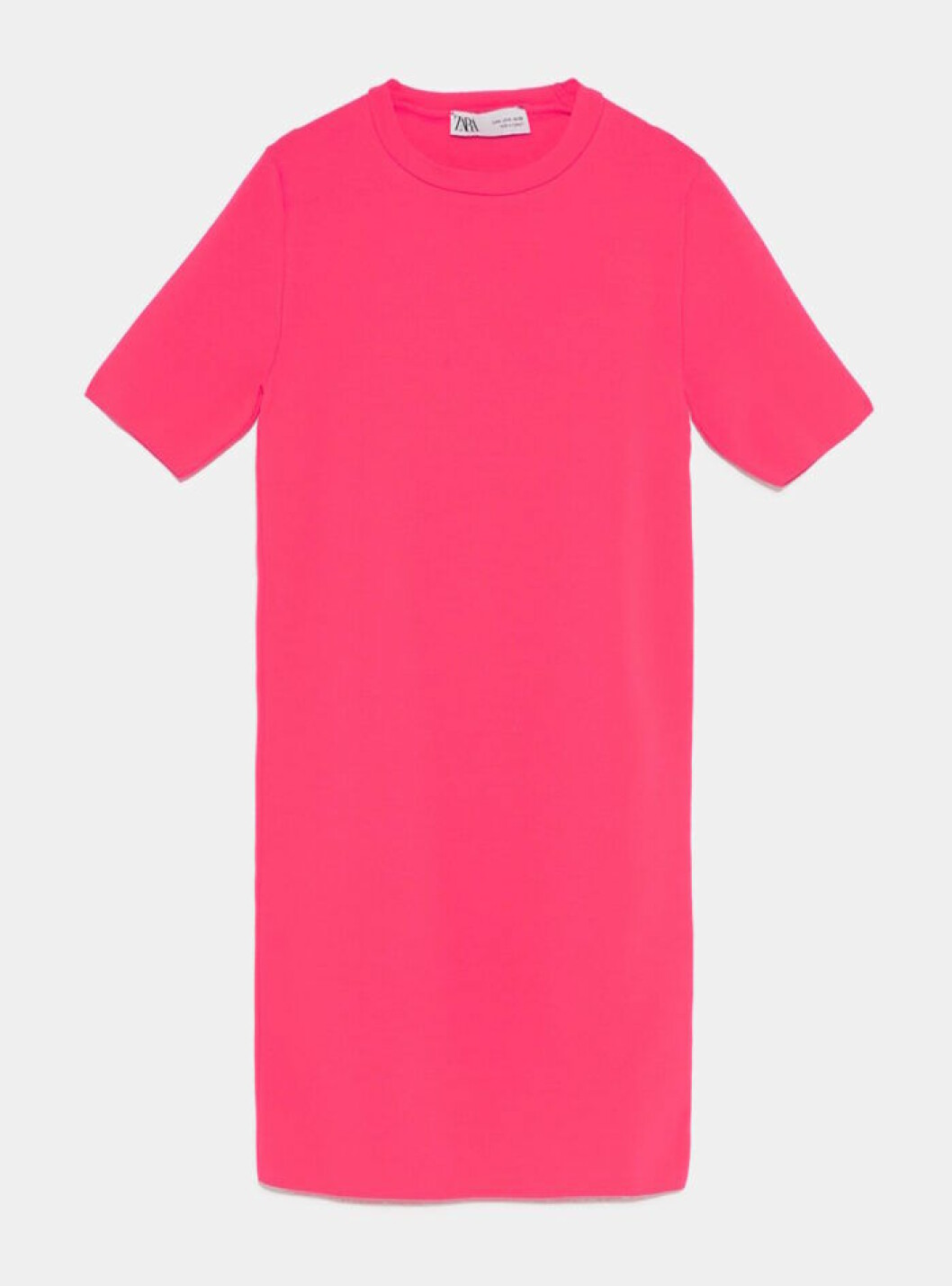 Neonrosa klänning med kort ärm 2019