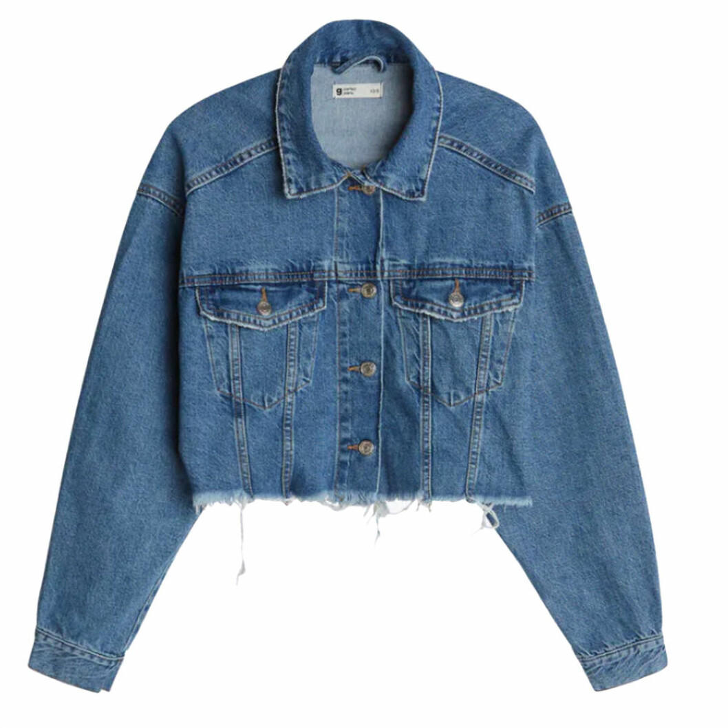 Kort jeansjacka i oversize modell från Gina tricot