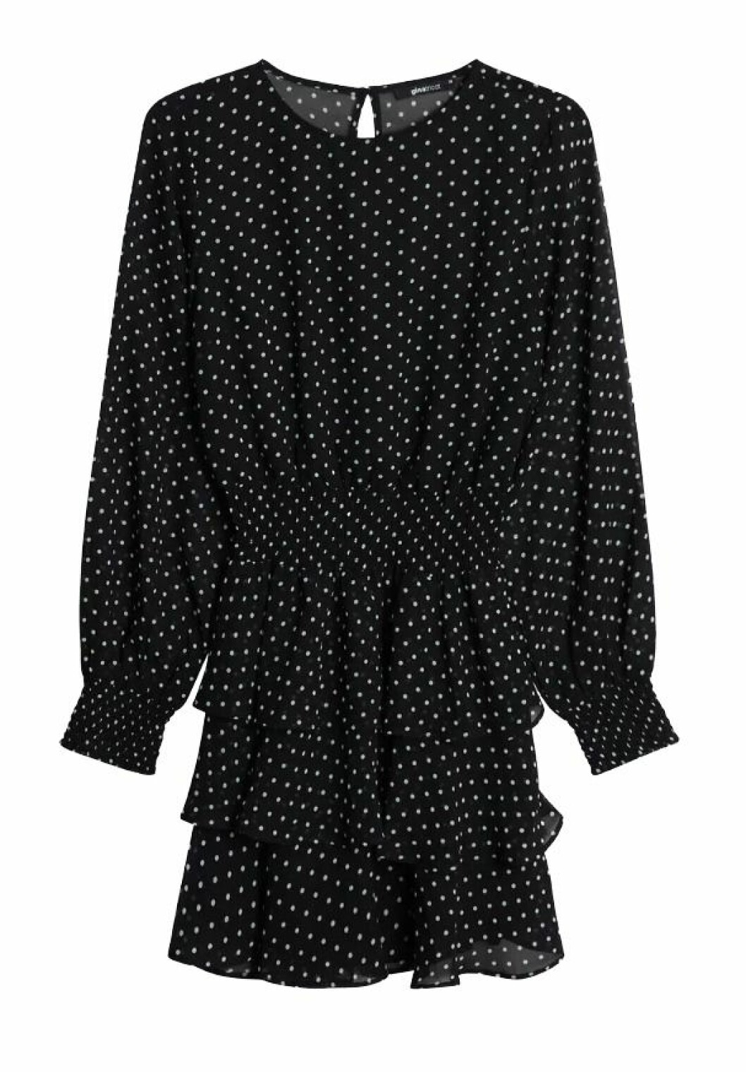 Prickig klänning med resår i midjan, från Gina tricot