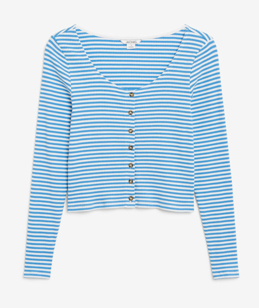 Randig topp i croppad modell