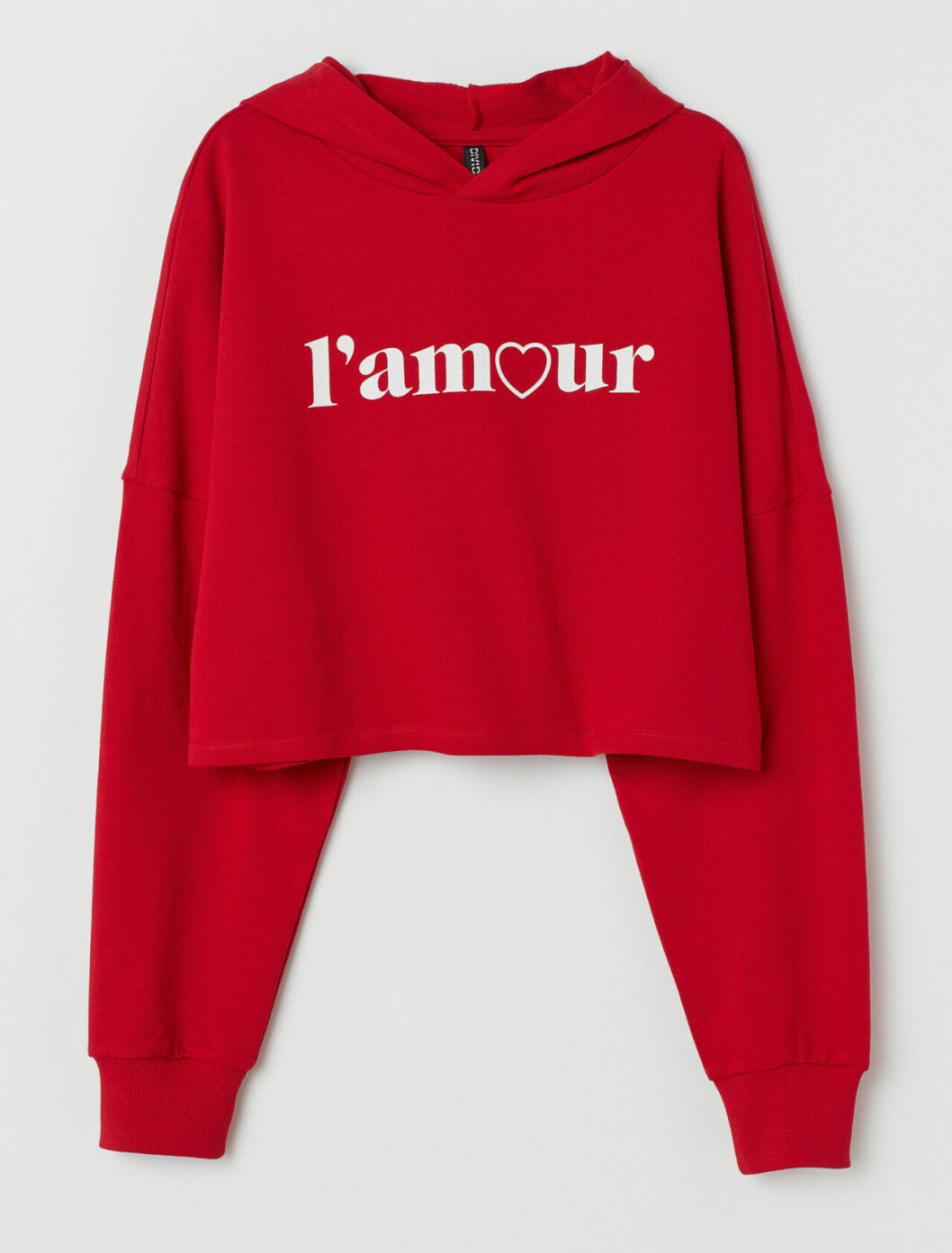 Röd hoodie i croppad modell