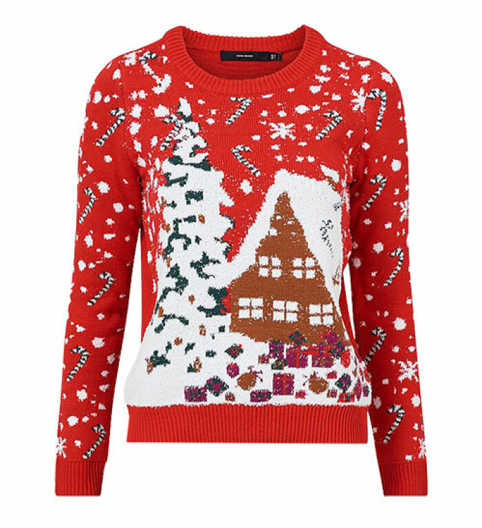 röd stickad jultröja